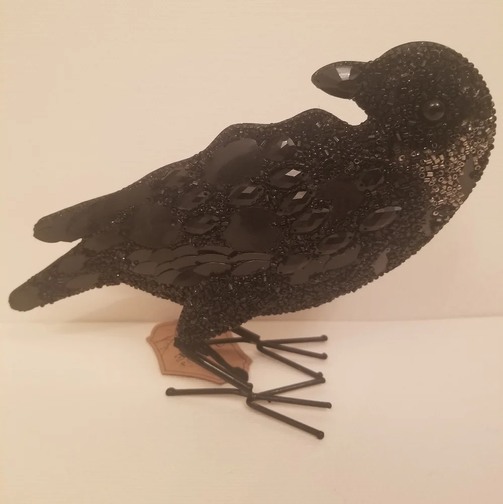 New With Tag Black Eve Embellished Beaded Metal Crow